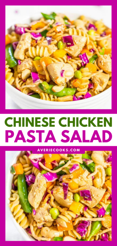 Easy Asian Pasta Salad (with Chicken!) - Averie Cooks