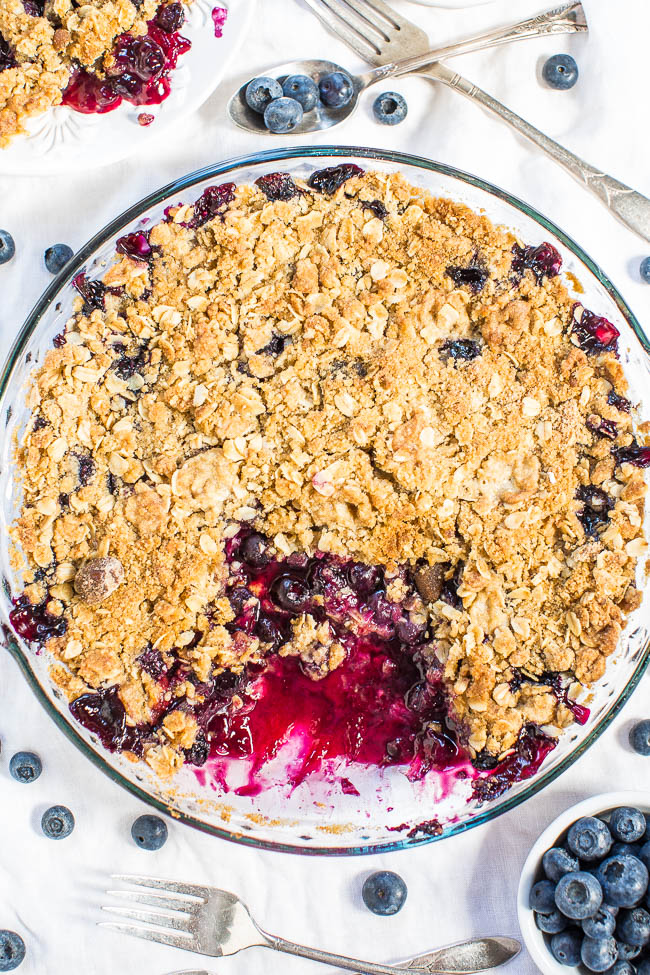 Blueberry Bars With Oatmeal Crumble Topping Averie Cooks 