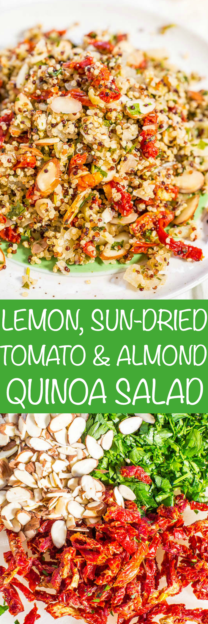 Zesty Quinoa Salad (with Sun-Dried Tomatoes & Lemon) - Averie Cooks