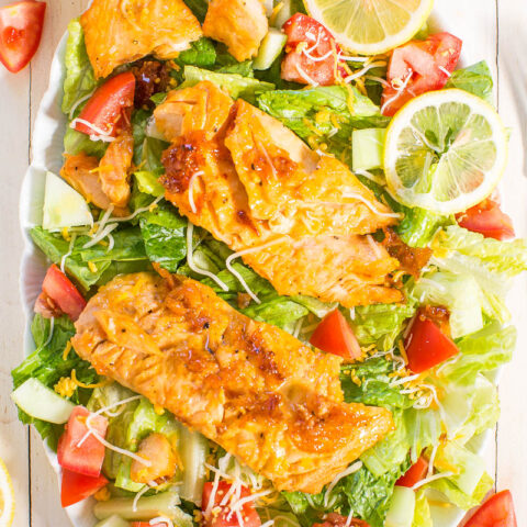 Easy Green Salad With Salmon - Averie Cooks