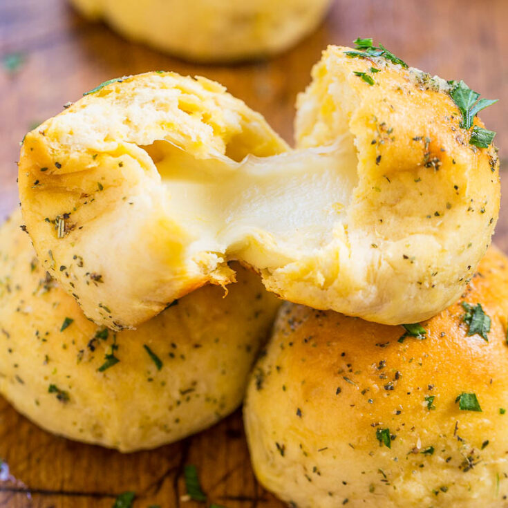 Stuffed Cheese Bread Rolls (Using Canned Biscuit Dough!) - Averie Cooks