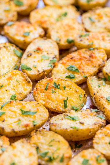 Herb Roasted Potatoes with Parmesan - Averie Cooks