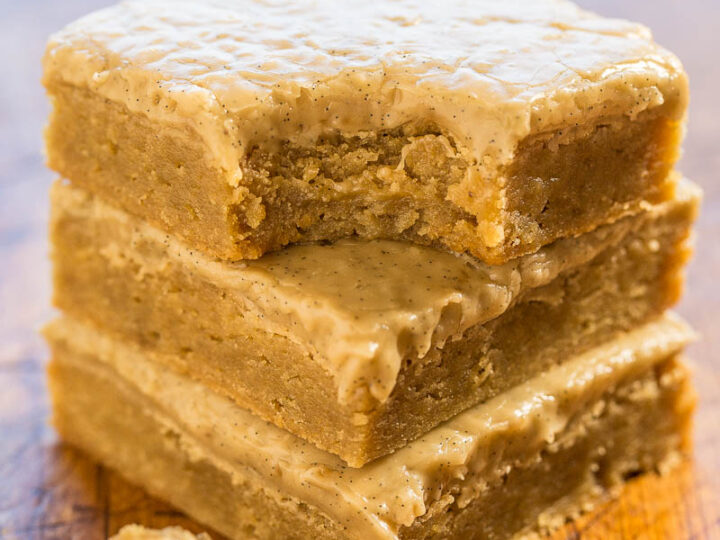 Vanilla Bean Caramel Blondies Averie Cooks