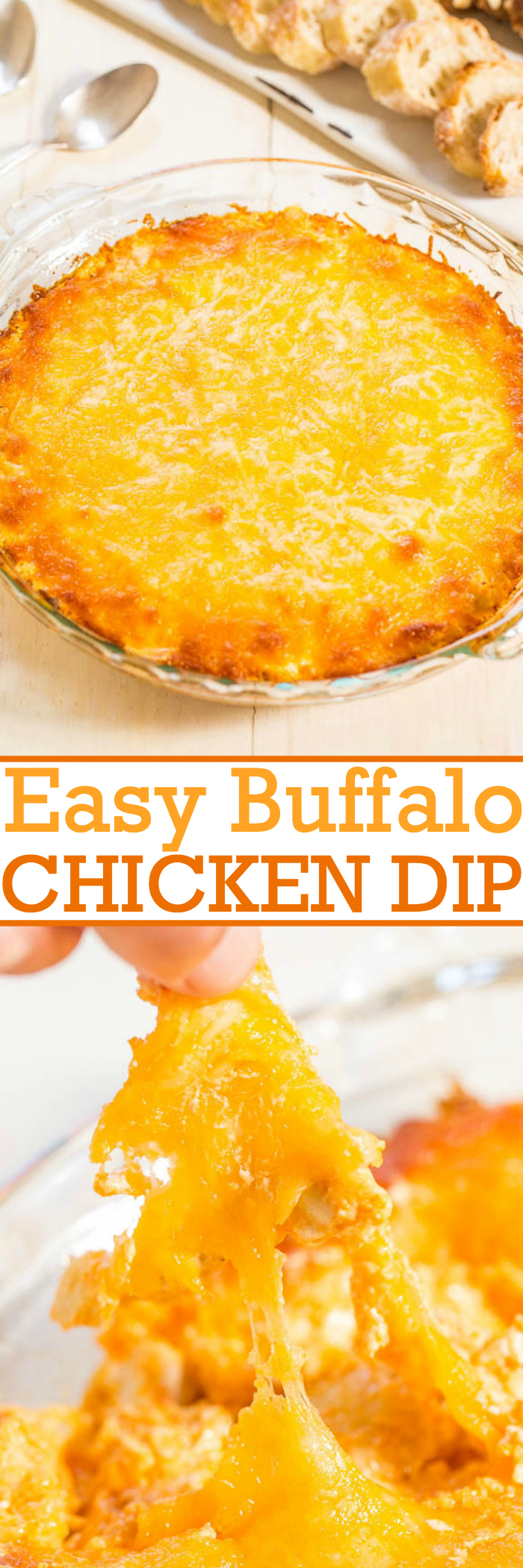 4-Ingredient EASY Buffalo Chicken Dip (No Ranch!) - Averie Cooks