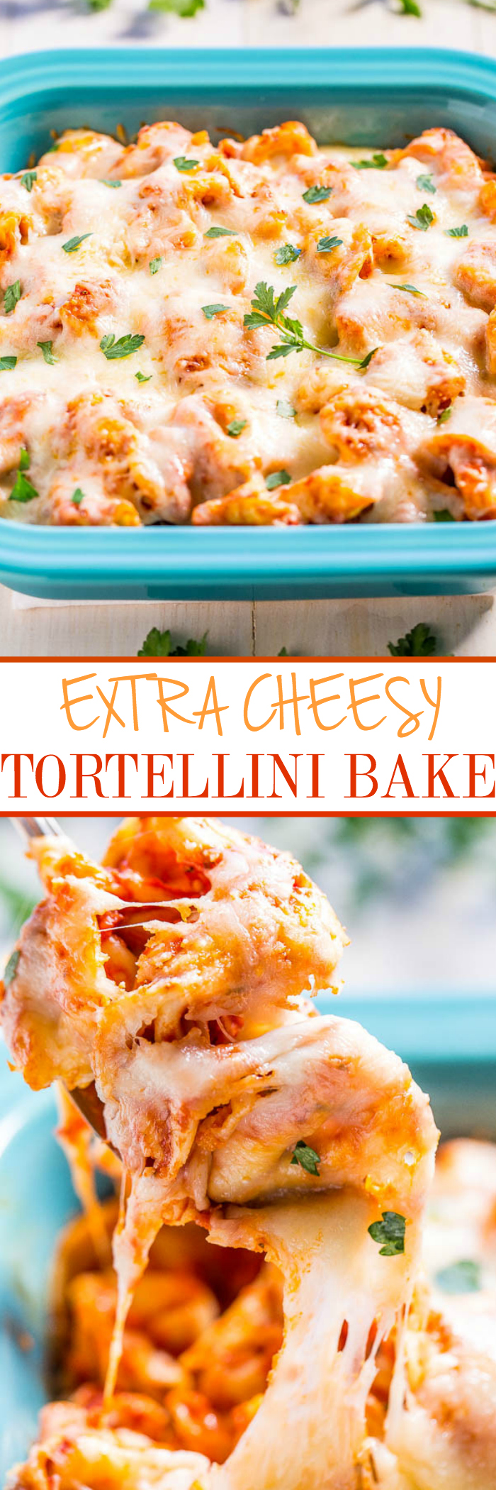 Extra Cheesy Tortellini Bake - Averie Cooks