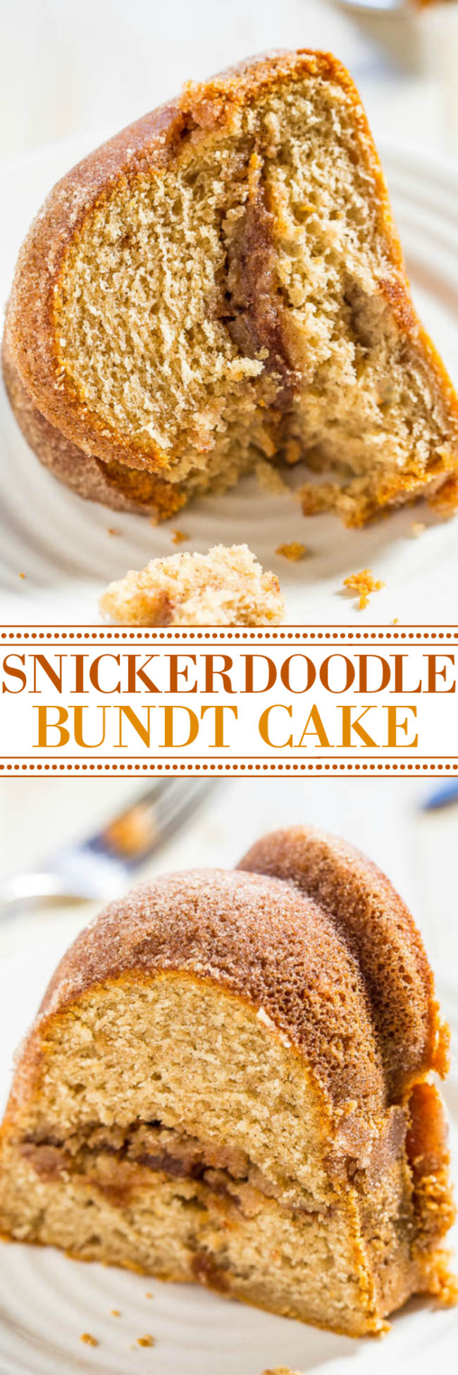 Cinnamon-Sugar Snickerdoodle Cake (Bundt Cake Recipe) - Averie Cooks