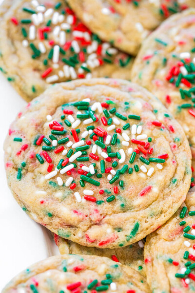 No-Roll Christmas Cookies with Sprinkles - Averie Cooks