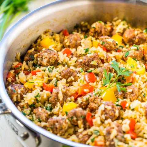 Easy One-Skillet Sausage and Peppers with Rice image