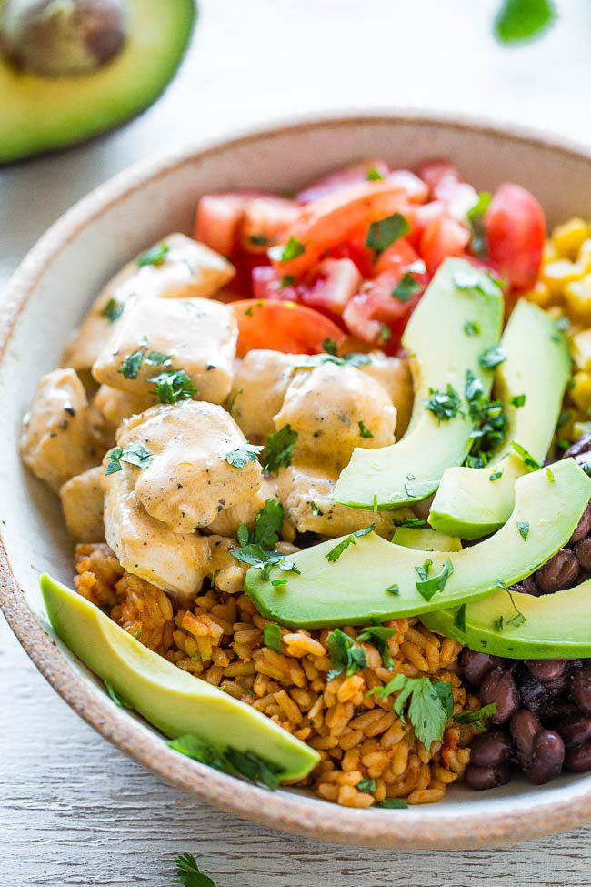 Easy Chicken Burrito Meal Prep Bowls (Gluten Free) - My Food Story