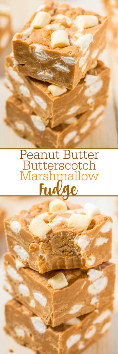 Peanut Butter Butterscotch Marshmallow Fudge - Averie Cooks