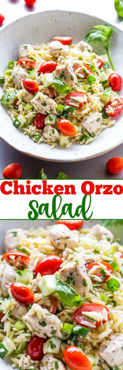 Chicken Orzo Salad Recipe (Easy Pasta Salad!) - Averie Cooks