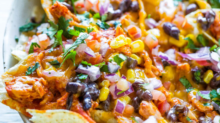 Loaded Shredded Chicken Nachos Averie Cooks