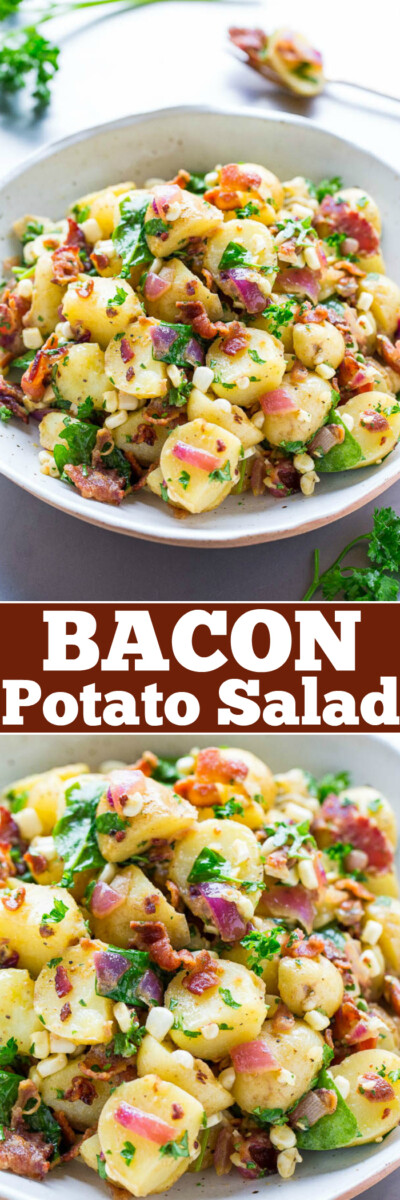 Potato Salad with Bacon (BEST EVER!) - Averie Cooks