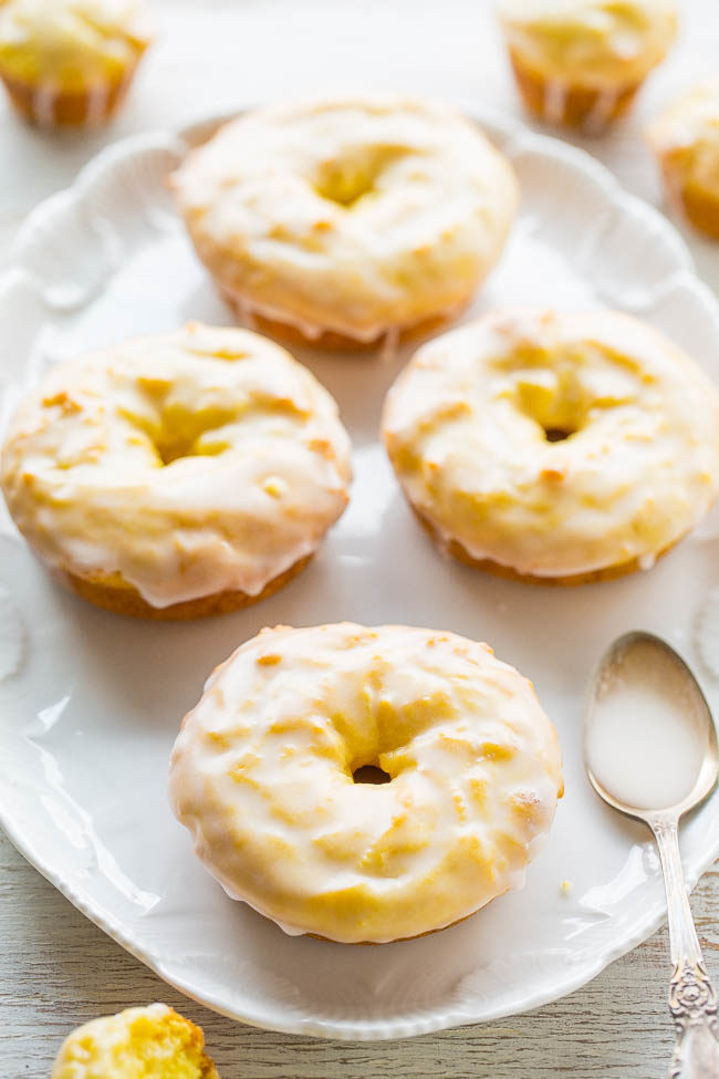 Baked Lemon Donuts with Lemon Glaze - Averie Cooks