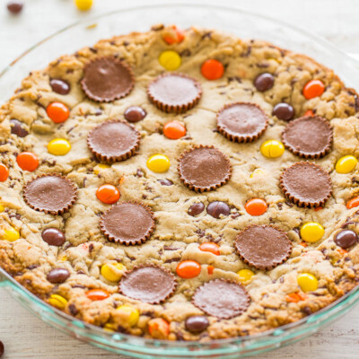 Triple Peanut Butter Cookie Cake - Averie Cooks