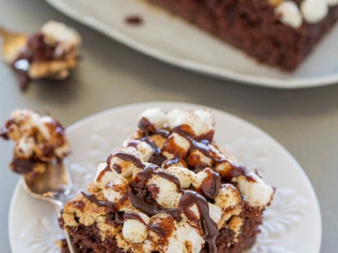 Easy Smores Cake Poke Cake Recipe Averie Cooks