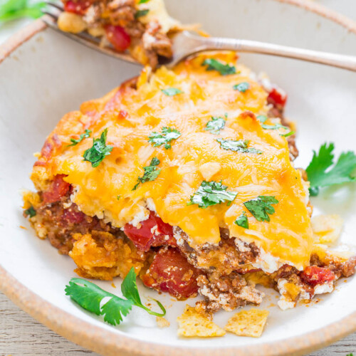 Cheesy Beef Taco Pie (with Crescent Rolls!) - Averie Cooks