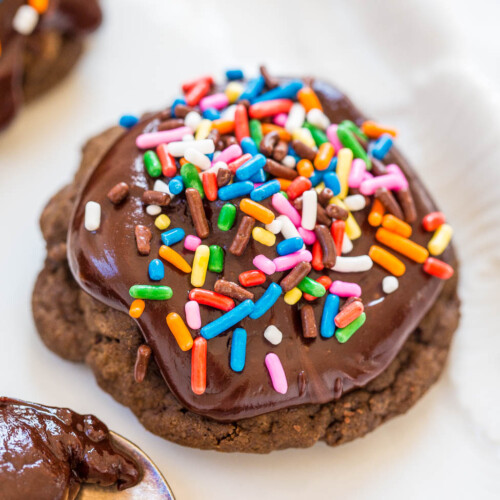 Frosted Triple Chocolate Cookies (Super Soft!) - Averie Cooks