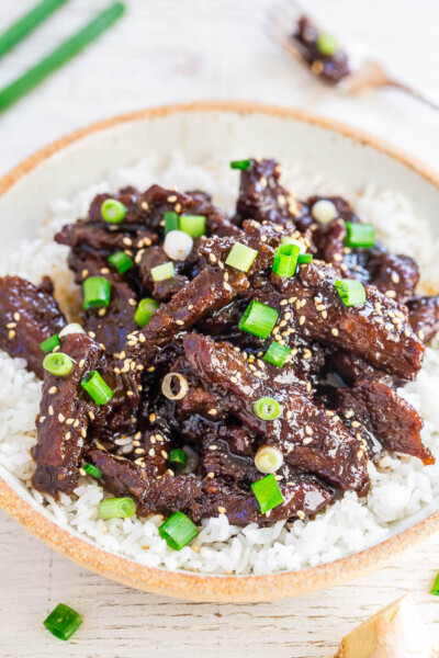 20-Minute Copycat P.F. Chang's Mongolian Beef - Averie Cooks