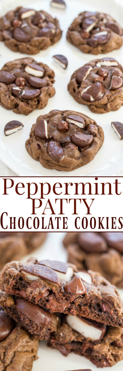 Chocolate Peppermint Patty Cookies (So Fudgy!) - Averie Cooks