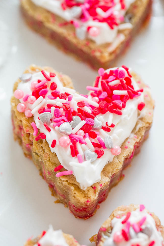 Soft Frosted Valentine Heart Cookies - Averie Cooks