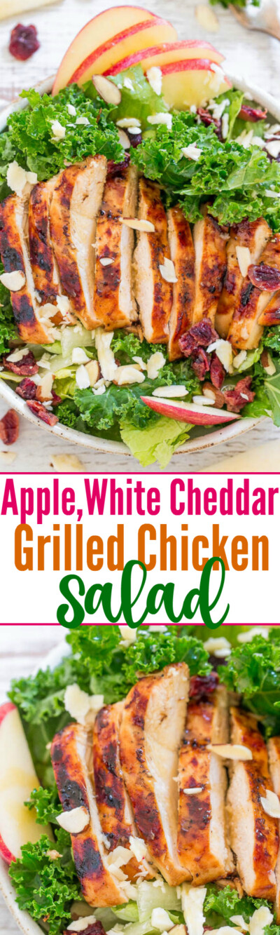 Grilled Chicken Salad (with Apple & White Cheddar!) - Averie Cooks