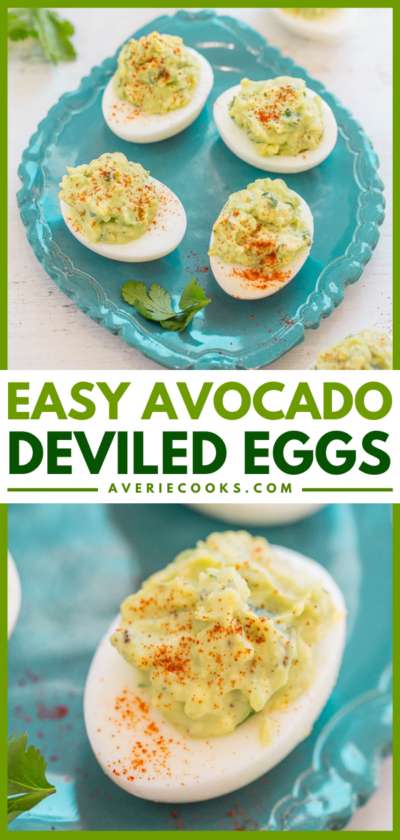 Healthier Avocado Deviled Eggs Recipe - Averie Cooks