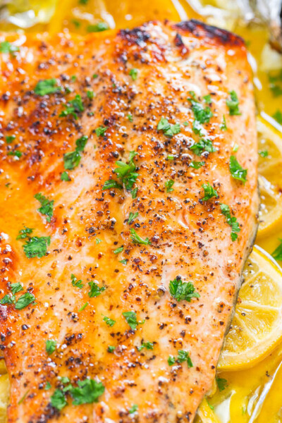 Quick & Easy Baked Honey Lemon Salmon - Averie Cooks