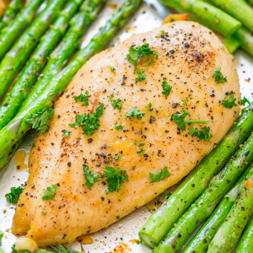 Sheet Pan Horseradish Chicken with Asparagus - Averie Cooks