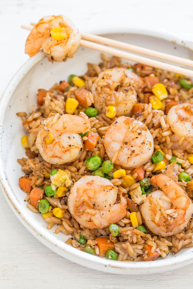 Easy Better-Than-Takeout Shrimp Fried Rice - Averie Cooks