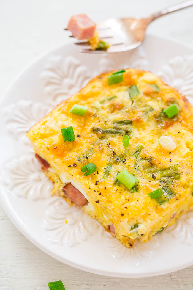 Baked Ham and Cheese Omelet - Averie Cooks