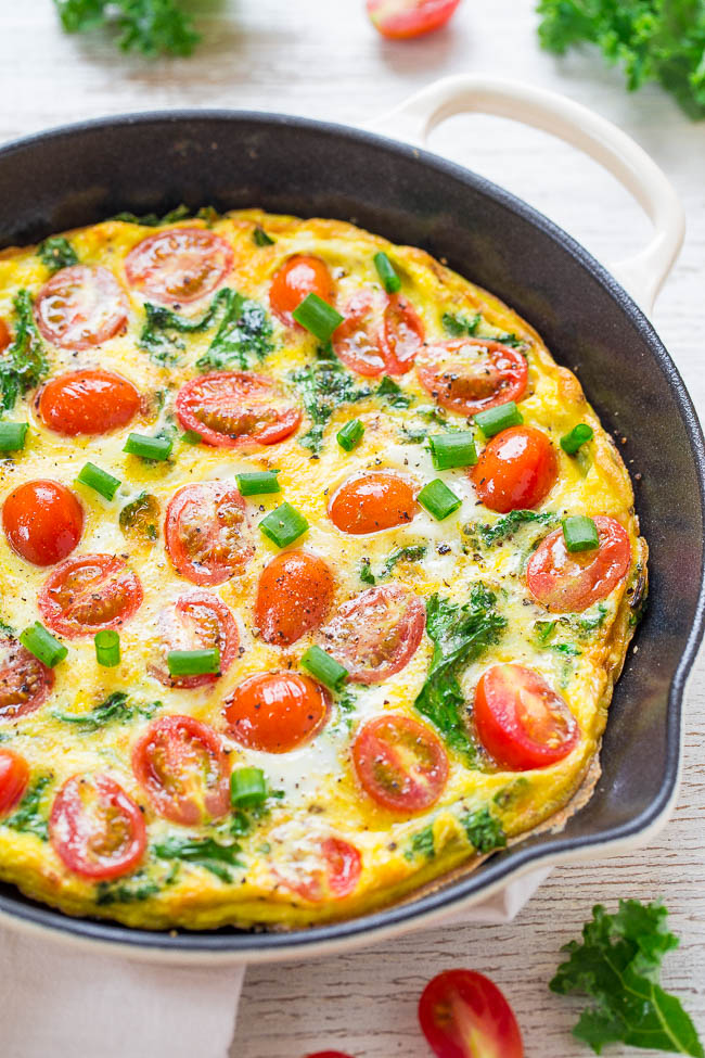 Cheesy Asparagus Frittata Recipe - Averie Cooks