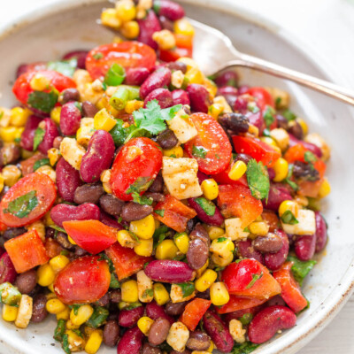 Healthier Mexican Bean Salad with Corn - Averie Cooks