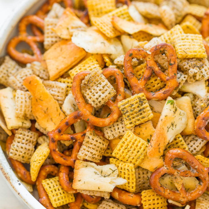 Chex Mix Bars with Pretzels and M&Ms - Deliciously Seasoned