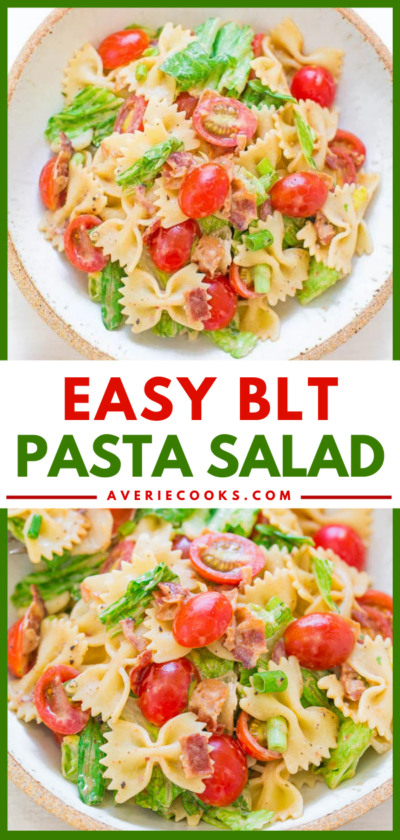 BLT Pasta Salad (with Ranch Dressing!) - Averie Cooks