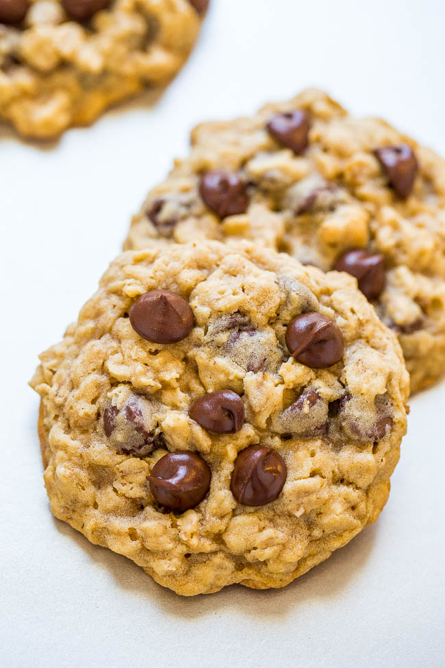 Easiest Oatmeal Chocolate Chip Cookies (No-Chill Dough!) - Averie Cooks