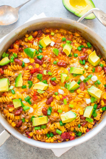 Ground Beef Taco Pasta (One-Pot Recipe!) - Averie Cooks