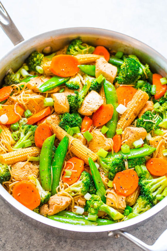 Chicken and Rice Skillet with Veggies - Averie Cooks