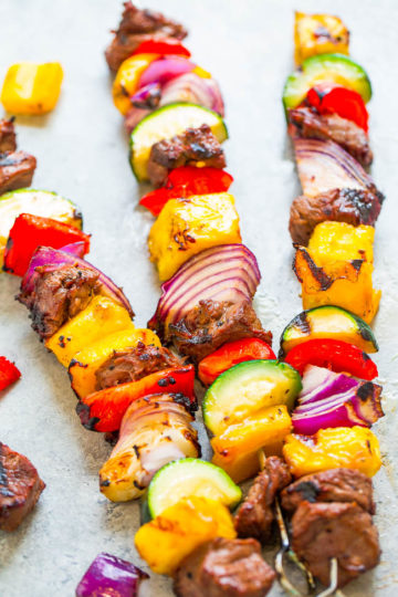 Grilled Steak Kabobs Recipe (Fast & Easy!) - Averie Cooks