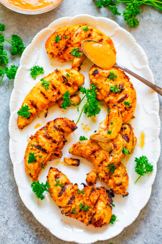 Grilled Tandoori Chicken Recipe Marinade Averie Cooks 3919