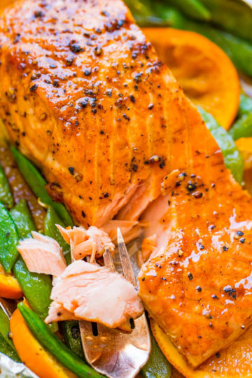 Foil Pack Orange Molasses Salmon - Averie Cooks