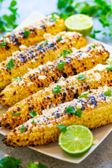 Grilled Mexican Corn Recipe (Elote) - Averie Cooks