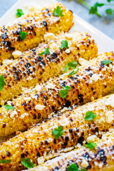 Grilled Mexican Corn Recipe (Elote) - Averie Cooks