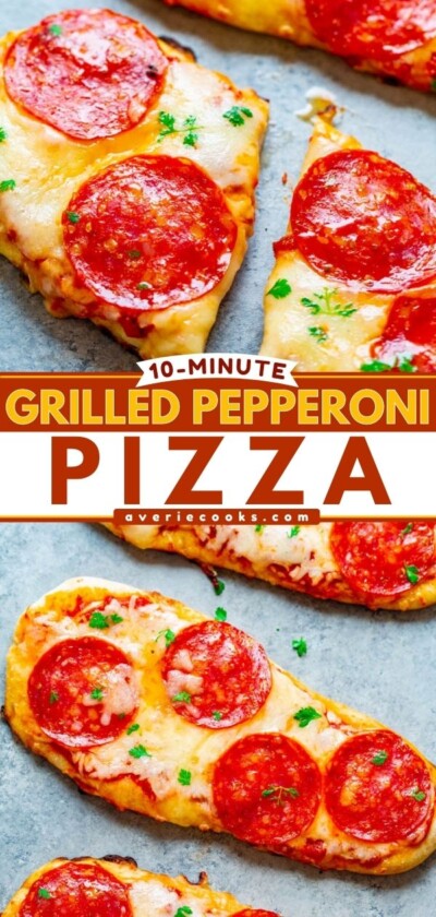 10-Minute Grilled Pepperoni Pizza - Averie Cooks