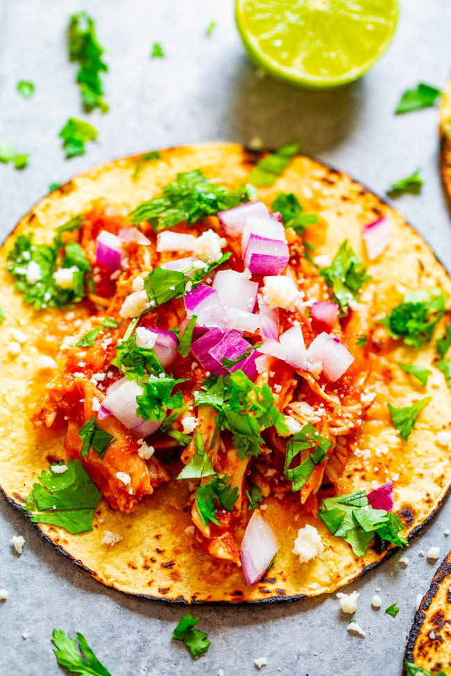 Chicken Tinga Tacos (Easy 20-Minute Recipe!) - Averie Cooks