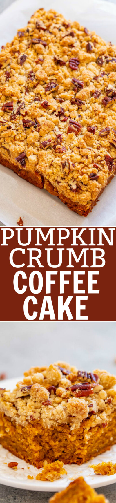 Spiced Pumpkin Crumb Cake Recipe - Averie Cooks