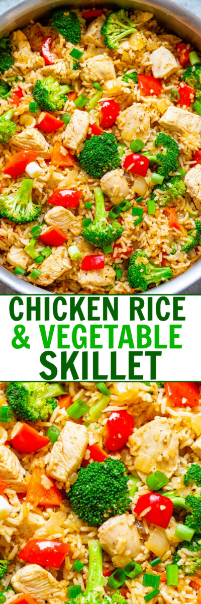 Chicken and Rice Skillet with Veggies - Averie Cooks