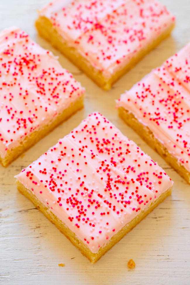Valentine S Frosted Sugar Cookie Bars Averie Cooks