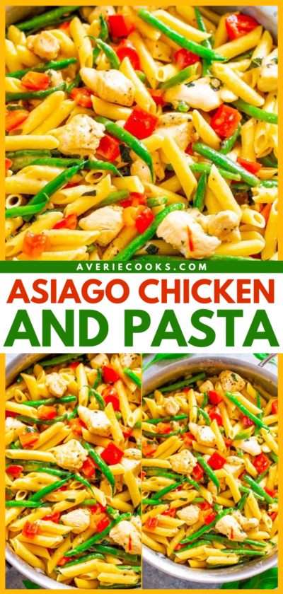 Quick Asiago Chicken Pasta Recipe - Averie Cooks