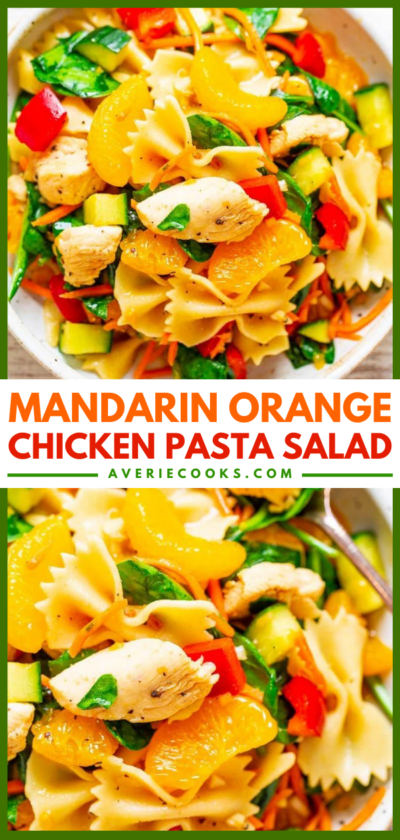 Mandarin Chicken Pasta Salad - Averie Cooks